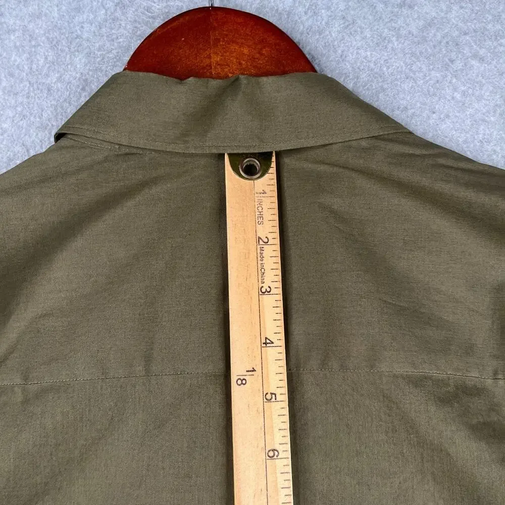 Banana Republic Stretch Shirt XL Olive Green Button Up Short Sleeve Mens